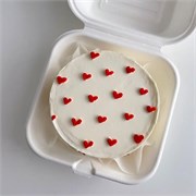 Бенто-торт красные сердца 10042